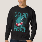 Funny Dolphin Lover Ocean Piglet Sweatshirt (Vorderseite)