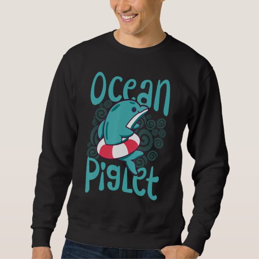 Funny Dolphin Lover Ocean Piglet Sweatshirt (Vorderseite)