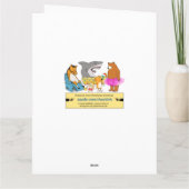 Funny Dolphin Nip und Shark Bite Birthday Karte (Rückseite)