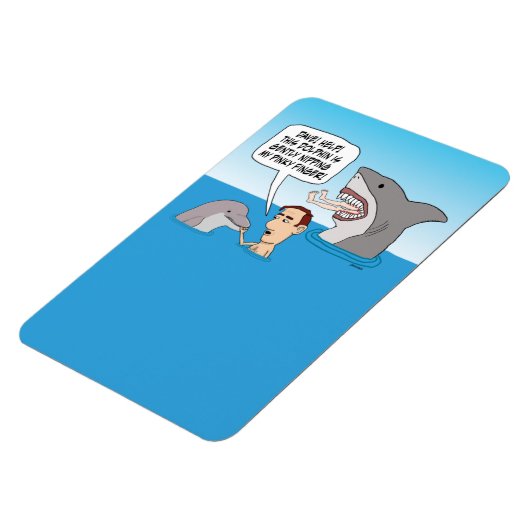 Funny Dolphin Nip und Shark Bite Magnet (Linke Seite)
