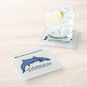 Funny Dolphin Ocean Liebe Waves Untersetzer (Schrägansicht)