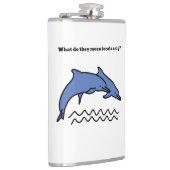 Funny Dolphin Ocean Liebe Waves Vinyl Wrapped Flas Flachmann (Rechts)