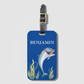 Funny Dolphin Ocean Sea Life Kinder Wandern Gepäckanhänger (Vorderseite Vertikal)