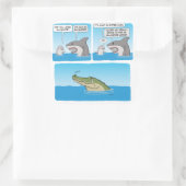 Funny Dolphin, Shark und Sad Alligator Quadratischer Aufkleber (Tasche)