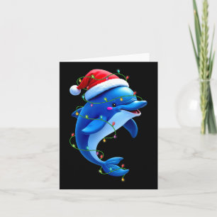 Funny Dolphin Weihnachtsmannmütze Weihnachtsbaum L Karte