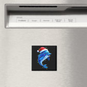 Funny Dolphin Weihnachtsmannmütze Weihnachtsbaum L Magnet (In Situ (Geschirrspüler))