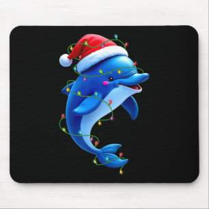 Funny Dolphin Weihnachtsmannmütze Weihnachtsbaum L Mousepad