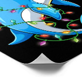 Funny Dolphin Weihnachtsmannmütze Weihnachtsbaum L Poster (Ecke)