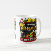 Funny “Don’t Care Level” Warning Graphic Kaffeetasse (VorderseiteRechts)