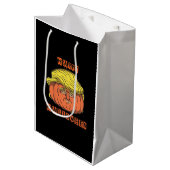 Funny Donald Pumpkin Halloween Mittlere Geschenktüte (Vorderseite Schrägansicht)