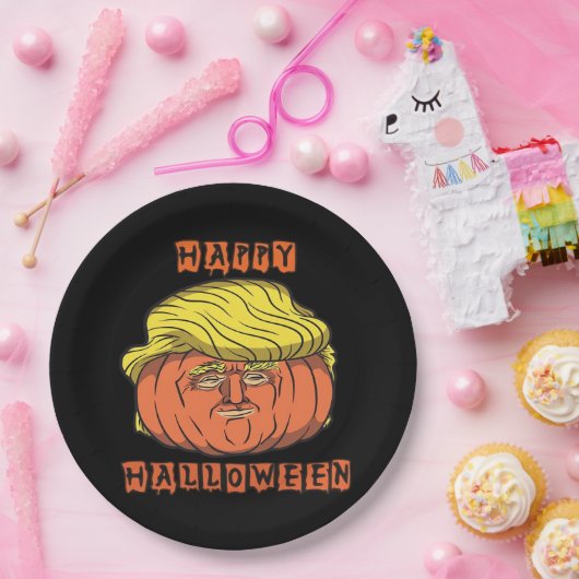 Funny Donald Pumpkin Halloween Pappteller (Party)
