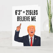 Funny Donald Trump 215 lbs und 6'3" Karte (Vorderseite)