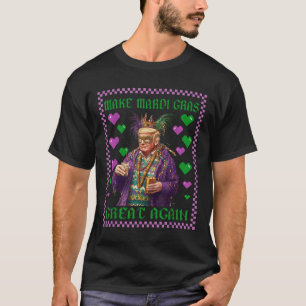 Funny Donald Trump Beads Mardi Gras Festival Fleur T-Shirt