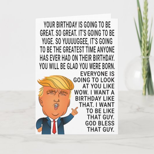 Funny Donald Trump Birthday Karte (Vorderseite)