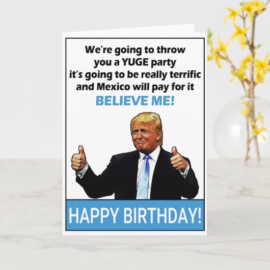 Funny Donald Trump Birthday Karte (Gelbe Blume)