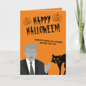 Funny Donald Trump Cartoon Frohe Halloween Karte (Vorderseite)