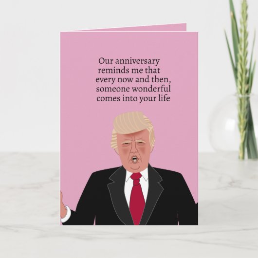 Funny Donald Trump Cartoon Happy Anniversary Ehefr Karte (Vorderseite)