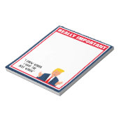 Funny Donald Trump cartoon notepad with quote Notizblock (Rotiert)