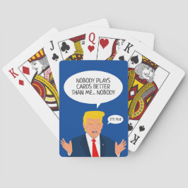 Funny Donald Trump Cartoon Poker spielt Karten Spielkarten