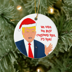 Funny Donald Trump Cartoon Weihnachtsbaumschmuck Keramik Ornament