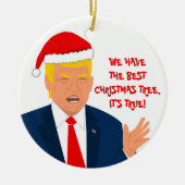 Funny Donald Trump Cartoon Weihnachtsbaumschmuck Keramik Ornament (Vorne)