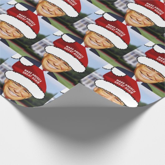 FUNNY DONALD TRUMP CHRISTMAS WRAPPING PAPIER GESCHENKPAPIER (Ecke)