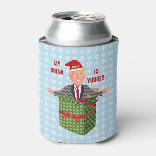 Funny Donald Trump Christmas Yuuge Drink Spaß Dosenkühler (Kanne Vorderseite)