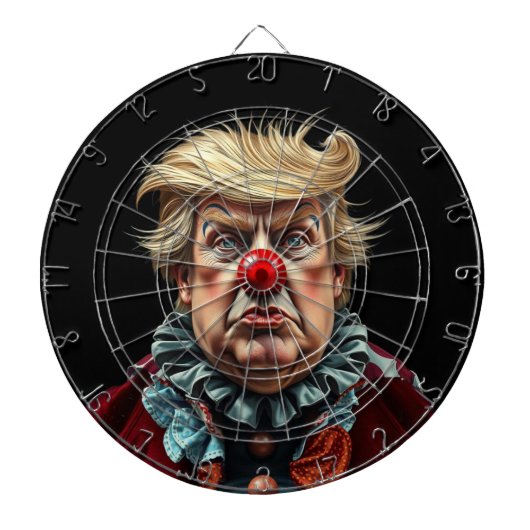 Funny Donald Trump Clown Dart Board Dartscheibe (vorne)