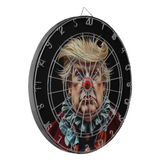 Funny Donald Trump Clown Dart Board Dartscheibe (Vorderseite Links)