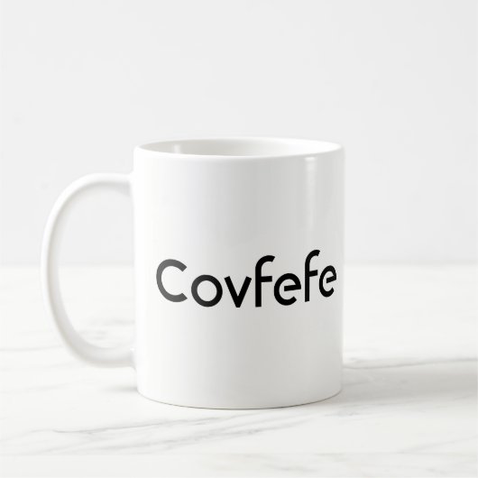 Funny Donald Trump "Covfefe" Kaffeetasse (Links)