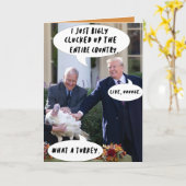 Funny Donald Trump Erntedank Türkei Gruß Karte (Gelbe Blume)