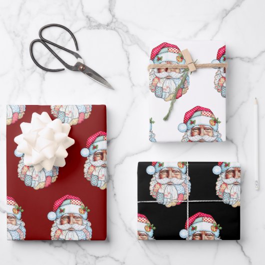 Funny Donald Trump Face Santa Claus Hat Christmas Geschenkpapier Set (Vorderseite)