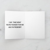 Funny Donald Trump Fake News zum Geburtstag Karte (Innenseite)