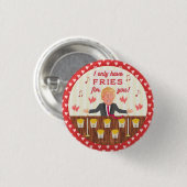 Funny Donald Trump Fast Food Fries Valentinstag Button (Vorne & Hinten)