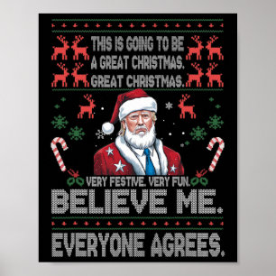Funny Donald Trump frohe Weihnachten Xmas Pajamas Poster