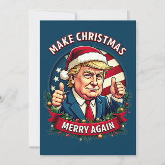 Funny Donald Trump frohe Weihnachtskarte Feiertagskarte