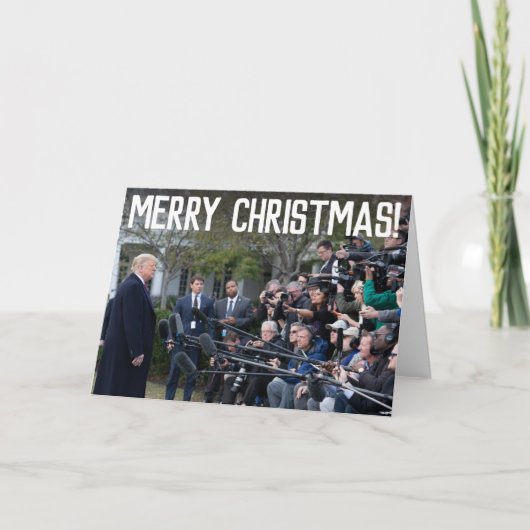 Funny Donald Trump gegen Media Frohe Weihnachten (Vorderseite)