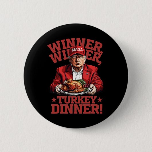Funny Donald Trump Gewinner Gewinner Türkei Abende Button (Vorderseite)