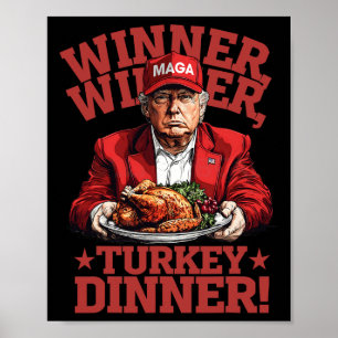 Funny Donald Trump Gewinner Gewinner Türkei Abende Poster
