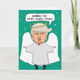 Funny Donald Trump Lookalike Hairy Angel Christmas Feiertagskarte
