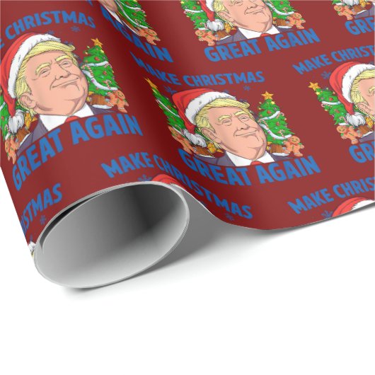 Funny Donald Trump macht Weihnachten wieder großar Geschenkpapier (Rolleneckpunkt)