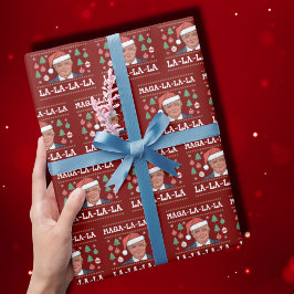Funny Donald Trump Maga La La La La Ugly Weihnacht Geschenkpapier
