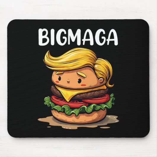 Funny Donald Trump Making French Fries Hamburger B Mousepad (Vorne)