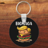 Funny Donald Trump Making French Fries Hamburger B Schlüsselanhänger (Vorderseite)