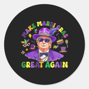 Funny Donald Trump Mardi Gras Make Mardi Gras Grea Runder Aufkleber
