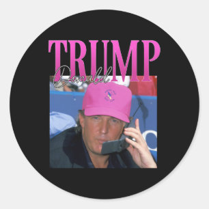 Funny Donald Trump Miss Me Doch Y2k Vintag 90er Ja Runder Aufkleber