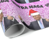 FUNNY DONALD TRUMP MIT WEIHNACHTSMANNMÜTZE GESCHENKPAPIER (Rolleneckpunkt)