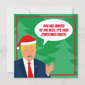 Funny Donald Trump mit Weihnachtsmannmütze Weihnac Einladung (Vorderseite)