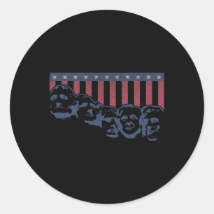 Funny Donald Trump Mount Rushmore American Flag 4t Runder Aufkleber