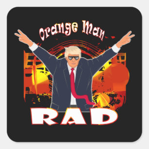 Funny Donald Trump Orange Man Rad Cool Trump 2024 Quadratischer Aufkleber